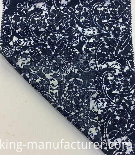 100%Linen Navy Paisley Design Printed Garment/ Home Textiles Fabric